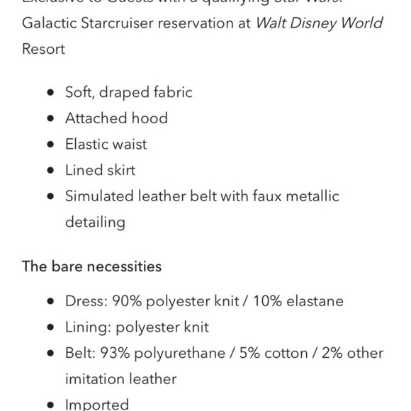 Disney Park Star Wars Galactic Starcruiser Leia Royalty Dress Costume Kid SMALL - Picture 6 of 7